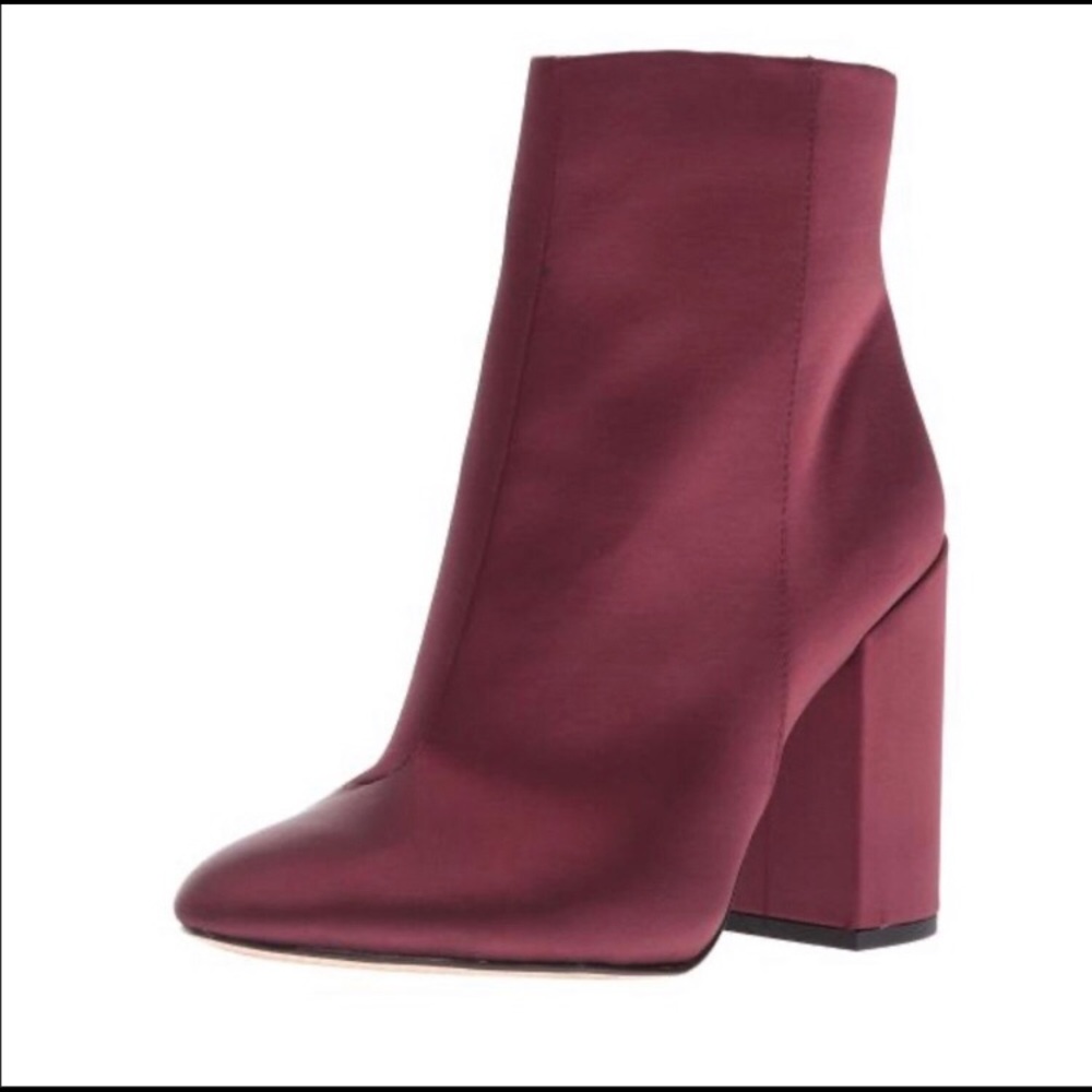Burgundy Satin Jessica Simpson Booties